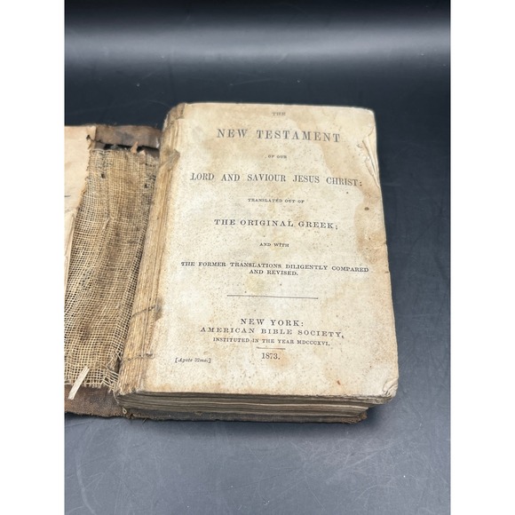 Antique 1873 New Testament American Bible Religious Book Collectible‎ 5" Fragile - Picture 2 of 5